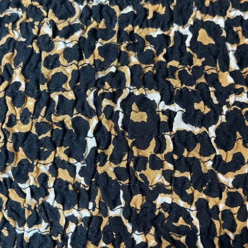 CW Classics Animal Print Smocked Bodice Midi Dress Size 2X With 3/4 Sleeves EUC - Picture 2 of 6